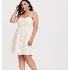 Ivory Eyelet Mini Dress